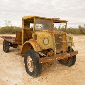 Old 1940's Chevrolet truck in Australian Desert