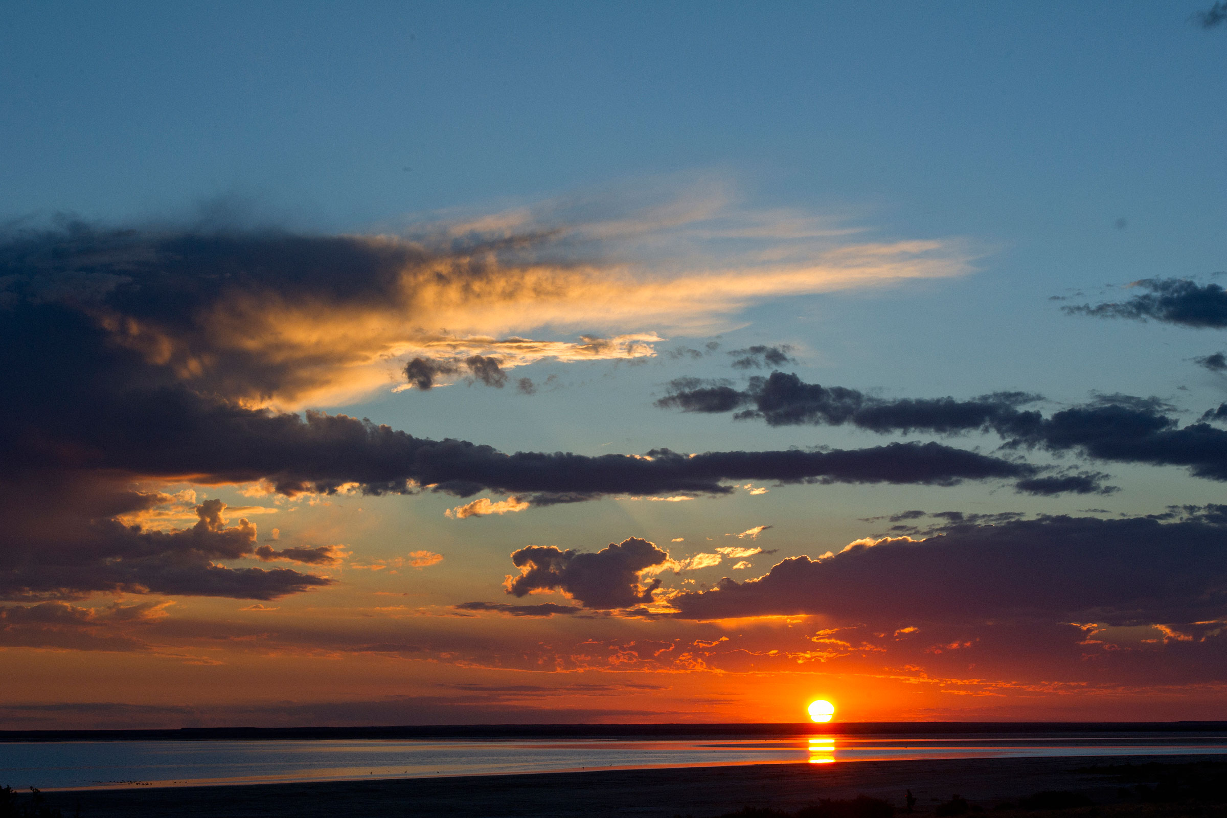 Sunset at Lake Eyre, South Australia.